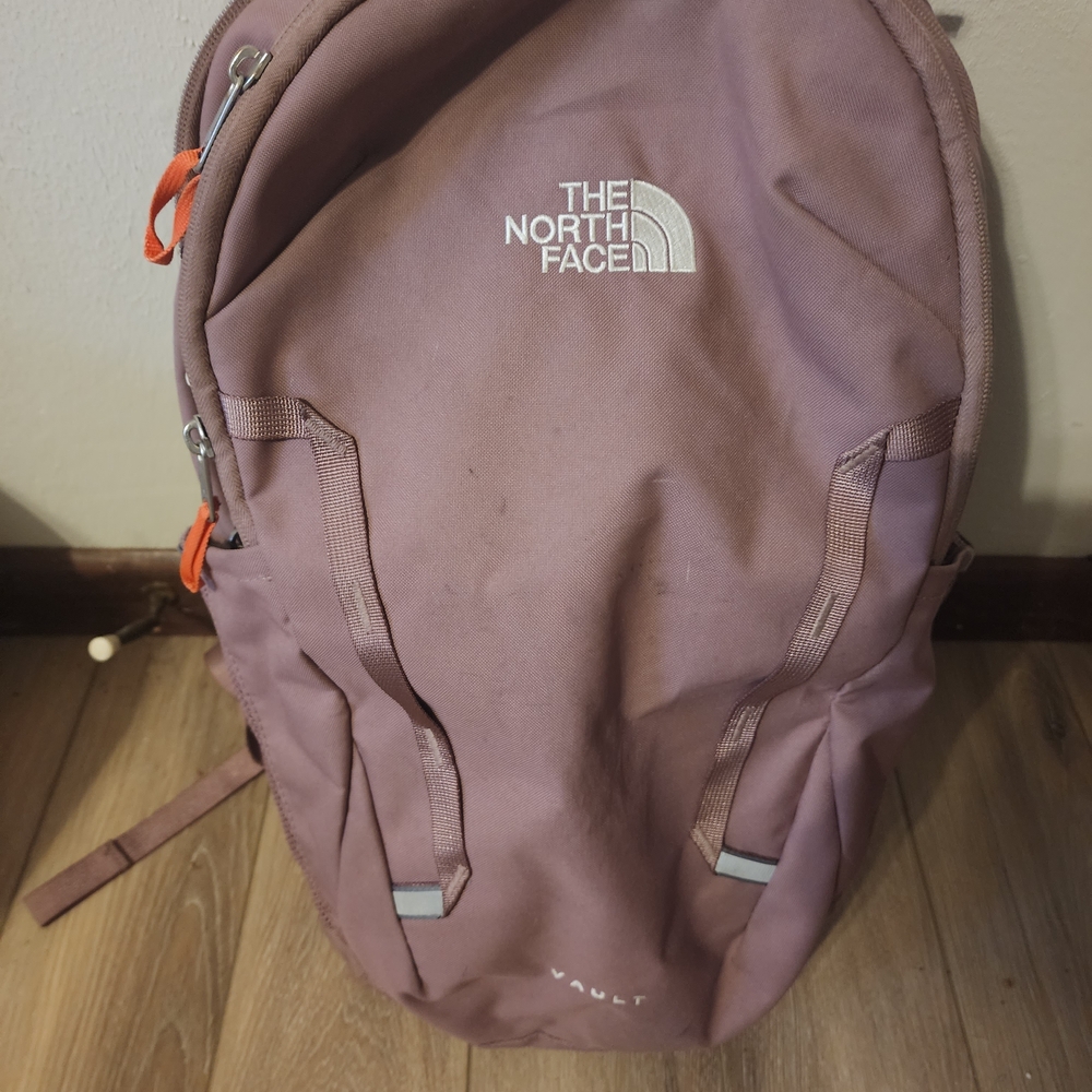 The North Face Men's Backpack - Mauve with Orange Accents